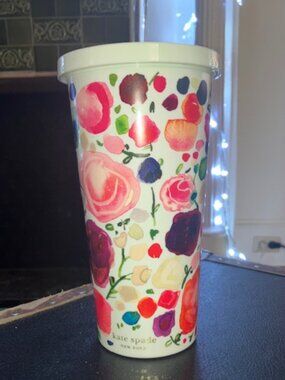 KATE SPADE FLORAL VIBRANT TUMBLER On;y hand washed NO FADING!!